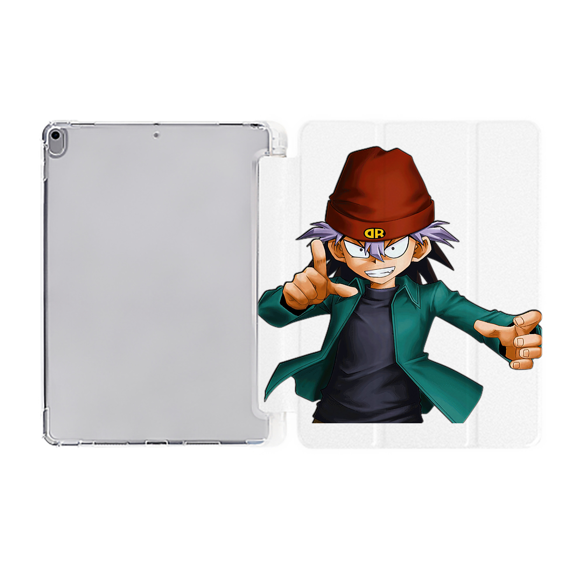 （画像用） 遊☆戯☆王 Yu-Gi-Oh! IPad ケース ペン収納付き 三つ折りスタンド PUレザー×シリコン 対応機種9.5/10.5/10.9インチ